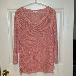 Talbots Open Knit Sweater - Size M - Peach